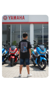 Gilan T Shirt Kaos Baju Distro Anak Gambar MOTOR YAMAHA NMAX CLUB INDONESIA