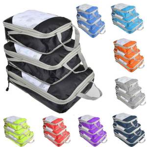 HOL Travel Compression Storage Bag Set of Four Clothing Organizer Bag Luggage Set Nylon Material Origincial Box Shaped Packaging