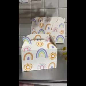 Boho Rainbow Loot Box Loot Bag Paper Bags Disposable Rainbow Birthday Party Bohemian Nude Aesthetic Tableware