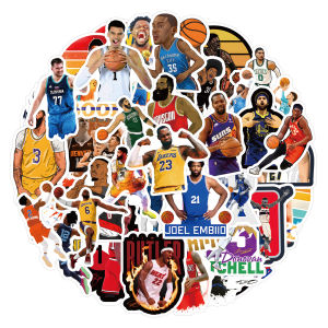 NBA Team Logo Star Sticker Waterproof PVC Luggage Guitar Skateboard Helmet Decal Personalized Laptop Skin European Style