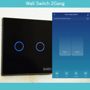 BARDI Wall Switch EU 2 Gang – White/Black