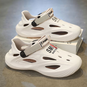 Mens Summer Outdoor Wear Anti-Slip Thick Bottom Full Cover Slippers Driving Sport Big Size Beach Sandals Breathable EVA Slip-On Flats