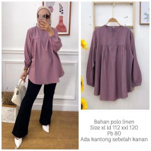 Blouse wanita/atasan najiha bahan polo linen premium terbaru