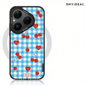 Smyideal | Magnetic Phone Case Compatible with Huawei and Honor Devices Unique Plaid Cherry Design
