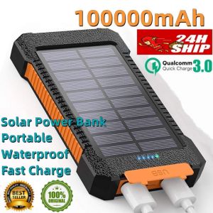 Mobile Solar Power Bank Multifunctional Large Capacity Power Bank Mobile Portable 2 USB Micro Type-C Phone