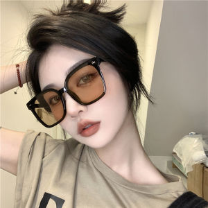 Retro Large Black Frame Square Sunglasses Womens Fashion Sensation Face Slimming Sun Glasses Korean Style round Face Suitable