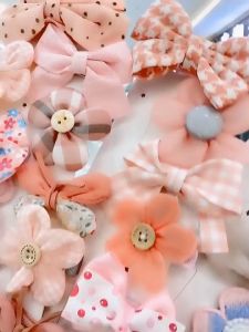 Childrens Princess Cute Cartoon Hairclip Flowers Fruits Hairpin Set Girls Cute Side Clip Grab Clip Does Not Hurt Hair Hair Accessories Baby Girls Cloth-Wrapped Hairclip