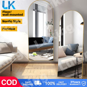Luking Frame Full-length Mirror HD Vertical Whole Body Stand Mirror Floor/Wall Mount Dual Use Mirror Dressing Mirror Oversized Vanity Mirror Wall Mounted Mirror for Bedroom Living Room Live Broadcast Room