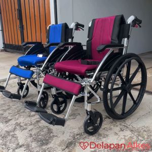 AVICO Kursi Roda Atlas Deluxe Kerangka Alumunium Ban Besar Jok Double Ringan Super Empuk