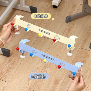 เก้าอี้พับแบบห้อยข้างสำหรับนักเรียน ชั้นวางของด้านข้างโต๊ะเรียน ร่มเหล็กปรับได้ กระดุมบัตรโรงเรียน ชั้นวางของแบบแขวนได้