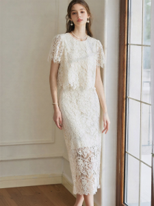 Roey s house | Elegant Lace Summer Dress Set White