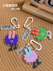 Cute Cartoon Acrylic Monster Keychain Pendant Womens Bag Accessory Small CANVAS REPUBLIC Monster Hanging Decoration