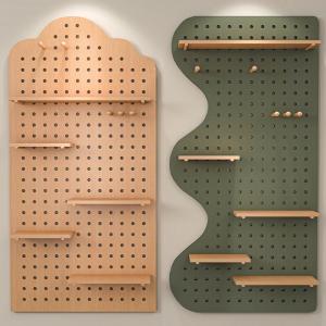 TENGYAGAO | Pegboard Wooden Wall Shelf Organizer