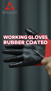Fyseus by Mitsushi 24pcs/12pairs Working Gloves Rubber Coated Gloves Protective Grip Glove Cut Resistance Gloves Heavy Duty Construction Handling Special Cotton Gloves Safety Gloves