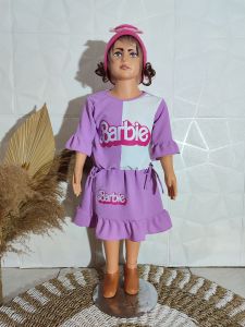 setelan rok barbie crinkle setelan rok anak perempuan usia 1-3 tahun