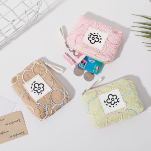 กระเป๋าใส่เหรียญสุดเก๋สไตล์เกาหลี INS กระเป๋าใส่เหรียญแบบหนังสีพื้นสำหรับผู้หญิง กระเป๋าใส่เหรียญแบบมีซิปปิด วัสดุ PU ความหนาแน่นสูง