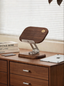 NORDIC MORE | Solid Wood Portable Adjustable Folding 360 Degree Rotatable Tablet and Phone Stand