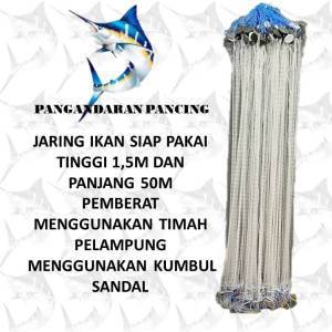 Jaring ikan siap pakai tinggi 15m panjang 50m pemberat timah ukuran senar kecil jaring ikan murah jaring pukat jaring ikan bentang