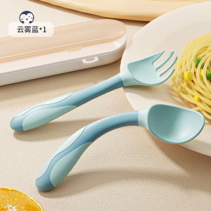 Baby Fork And Spoon Set for Toddler Training Flexible Utensils Children Feeding Tools Kit Age 1 And above Anti-collision Design