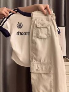 Summer Fashion Set for Small Women Trendy Streetwear T-shirt And Casual Pants Hot Girl Two-piece Set Cotton Material