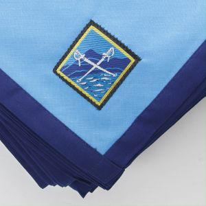 ผ้าพันคอลูกเสือสำหรับคุณครู เขตภาคใต้ตอนบน – ผ้าฝ้ายผสม สีประจำจังหวัด มาตรฐานลูกเสือไทย