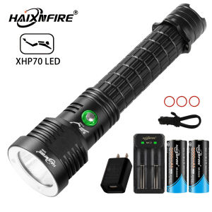 HaixnFire DV62 Super bright Scuba diving flashlight XHP70 LED Professional underwater waterproof lamp 7000 lumens IPX8 Submersible Light Searchlight