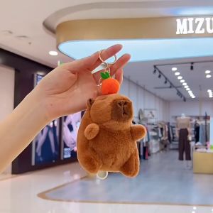 คาปิบาร่า Capybara พวงกุญแจ พวงกุญแจตุ๊กตาคาปิบารา ตุ๊กตาผ้ากํามะหยี่ขนนิ่ม น่ารัก ตุ๊กตาของเล่นของขวัญวันเกิด