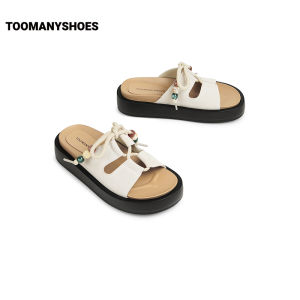 Toomanyshoes | Womens One-Strap Thick-Soled Slippers