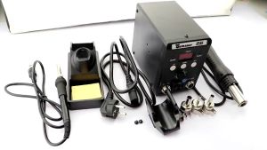 2 in 1 Rework Soldering Station 8586 Digital Display SMD Hot Air Gun Solder Iron 220V ESD Welding Desoldering Repair Tools