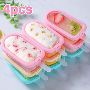 1/2/4pcs Silicone khuôn kem que tái sử dụng ICE Pops khuôn tự làm nước trái cây sữa sô cô la trái cây khuôn kem