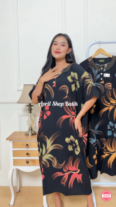 DASTER LD 140 SUPER JUMBO BUSUI KEKINIAN MOTIF LUKIS SHEILA TERBARU 2025 DRESS WANITA BIGSIZE LONGGAR