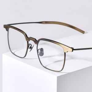 FONEX Titanium Glasses Men Brand Design Square Eyeglasses Frames Full-Rim High Quality Tiktok Teenager Korean Style Japanese Ultralight Myopia Optical Prescription Eyewear 85860