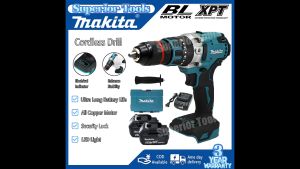 Makita Cordless Brushless Electric Drill 13mm 20+3 Torque Electric Screwdriver Impact Drill Steel/Wood/Masonry Power Tool With 2 18V Battery