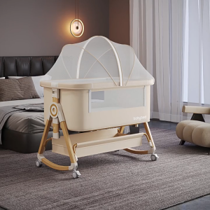 Dulepig 3 in 1 Convertible Baby Crib Foldable Bed with Detachable Changing Station & Playpen Functionality