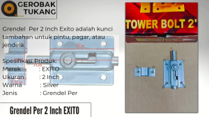 Grendel  Per 2 Inch Exito / Grendel Tower Bolt Exito / Slot Per Exito/ Grendel Murah Bagus