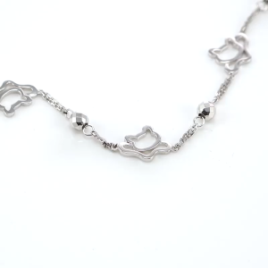 Chow Sang Sang 周生生 950 Platinum Essence Cat Bracelet for Women 19cm 90419B Price-by-Weight 5.61g Platinum