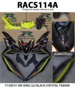 Rapido Cover Set Yamaha Y15ZR V1 V2 MX-King (22) Sticker Crystal Sparkling Accessories Y15 Ysuku Color White Yellow Blue