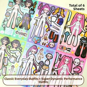 Quiet Book No Cutting New 2025 Kpop Witch Hunter Girl DIY Handmade Sticker Toy Creative Trend Sugar Cake round Model