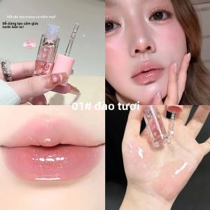 Son Dưỡng Môi Dạng Nước Trong Suốt Bóng Mượt Dưỡng Ẩm Làm Đầy Môi Có Nhũ Như Thạch Gương Trang Điểm