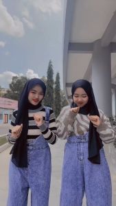 Celana Panjang Jeans Overall Jumpsuit Wanita Overal Tali Satu Bahan Denim Premium Vanzza Model Hijab