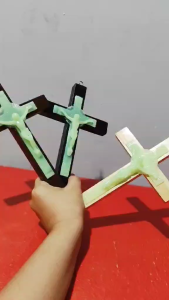 Wooden Cross Luminous Cross Glow in the Dark 8 inches Catholic Cross