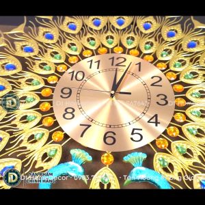 Đồng Hồ Treo Tường Con Chim Công Tài Lộc Chính Hãng D1 Home Kim Trôi Trang Trí Tường Decor - CL18