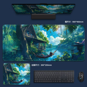 Mouse Pad Oversized Healing Landscape Computer Keyboard Pad Fresh Office Mouse Pad Boys and Girls Home Gaming Mat