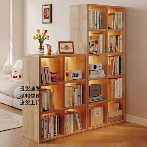 Display and Storage Bookshelf Solid Wood