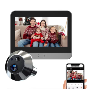 5000mAh 4.3 InchTuya Smart 3MP 130 Wide View Angle Mini Digital Peephole Eye Viewer WiFi IR PIR Detection Doorbell Door Camera
