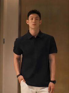 Áo Thun Nam Tay Ngắn Cổ Polo Đen Mùa Hè Thường Ngày Chống Mài Mòn Kháng Khuẩn Thấm Hút Mồ Hôi Dáng Rộng Thoải Mái