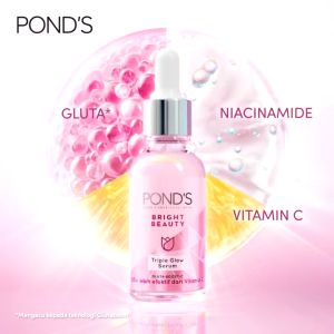 PONDS Triple Glow Serum Series | Mencerahkan & Menghaluskan & Melembapkan | Gluta Boost-C + Vit B3 + Hyaluronic Acid Complex
