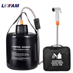 Bình Tắm Năng Lượng Mặt Trời Di Động Với Bơm Điện Sạc Lại Túi Nước 20L Dùng Cho Đi Bộ Đường Dài Ngoài Trời Bãi Biển Tắm Cho Chó