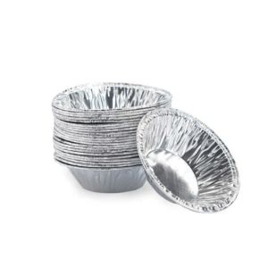 Disposable Egg Tart Cups 100Pcs Aluminum Foil Baking Cups Mini Muffin Liners High Temperature Resistant Leakproof Baking Tools