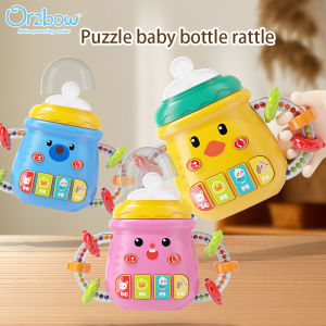 Orzbow Pacifier Newborn Soft Rubber Pacifier Educational Tambourine Toy Baby Mobile Tambourine Game Soothing Vocal Music